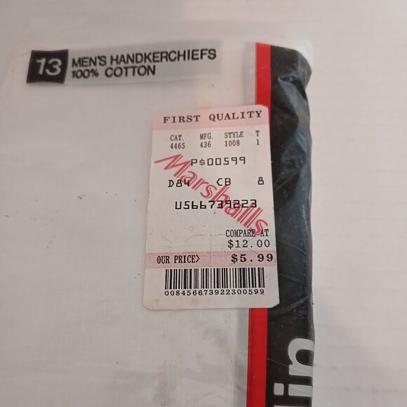 NEW Vintage Pierre Cardin Men's Handkerchiefs 100% Cotton Package of 13 - Picture 3 of 6